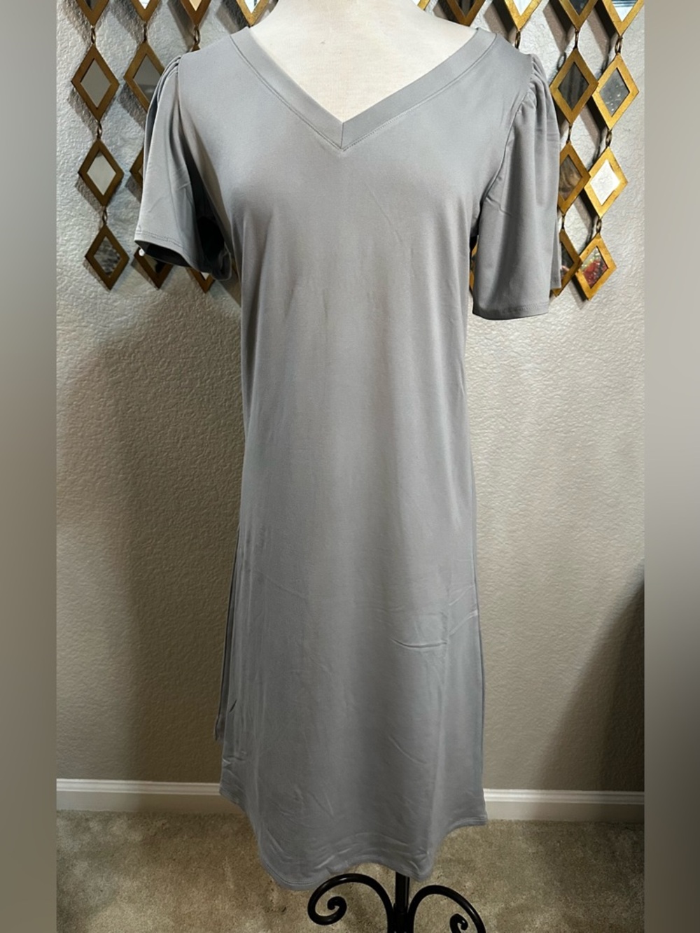 NWT Zenana V-Neck Flutter Sleeve Midi Dress